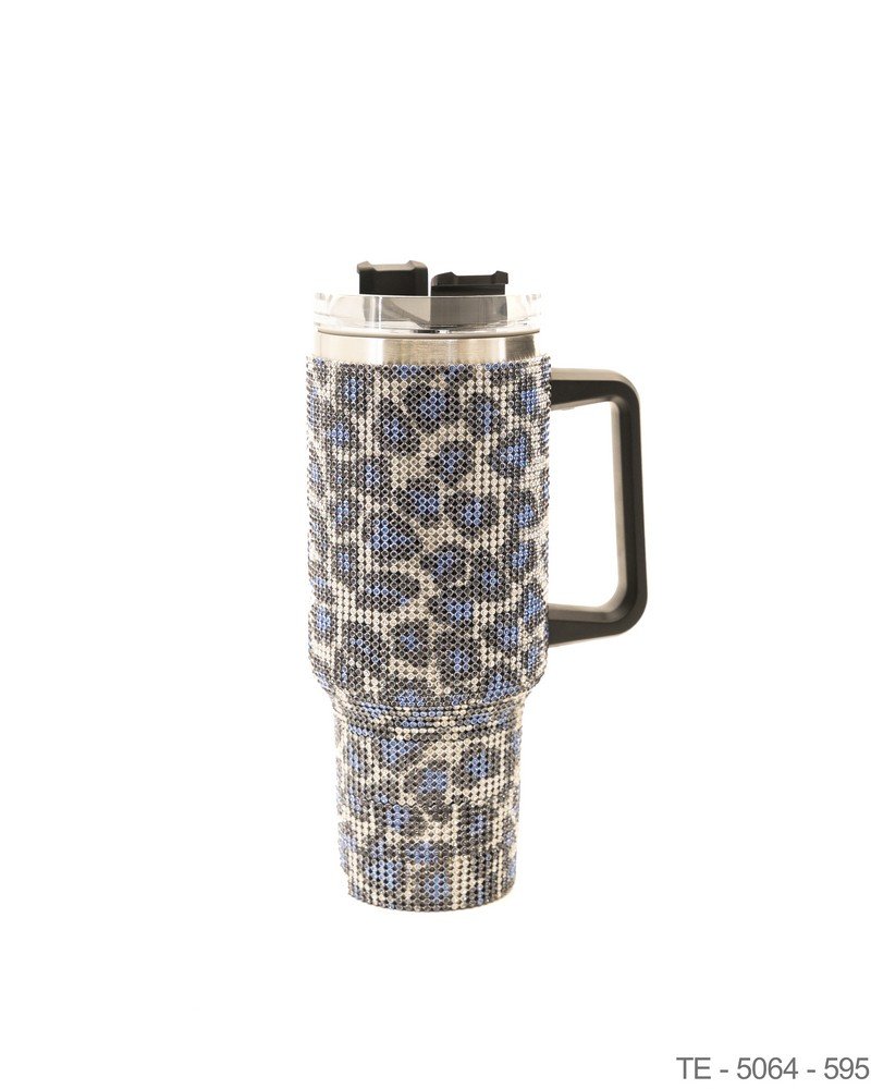 Mug Térmico Animal Print con Cristales y Asa Ergonómica TE5064