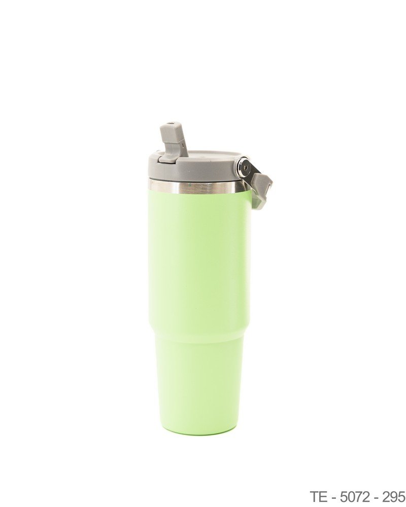Mug Térmico Verde con Asa Rebatible y Sorbete Integrado TE5072