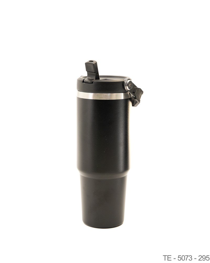 Mug Térmico Negro con Asa Rebatible y Sorbete Integrado TE5073
