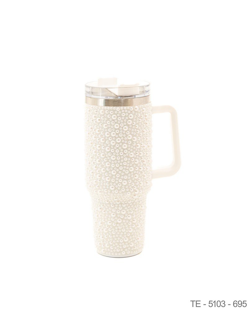 Mug Térmico Decorado con Perlas y Asa Ergonómica TE5103
