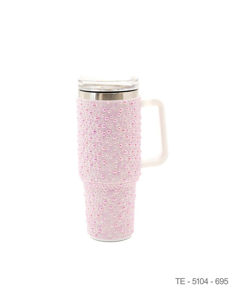 Mug Térmico Decorado con Perlas y Asa Ergonómica TE5104