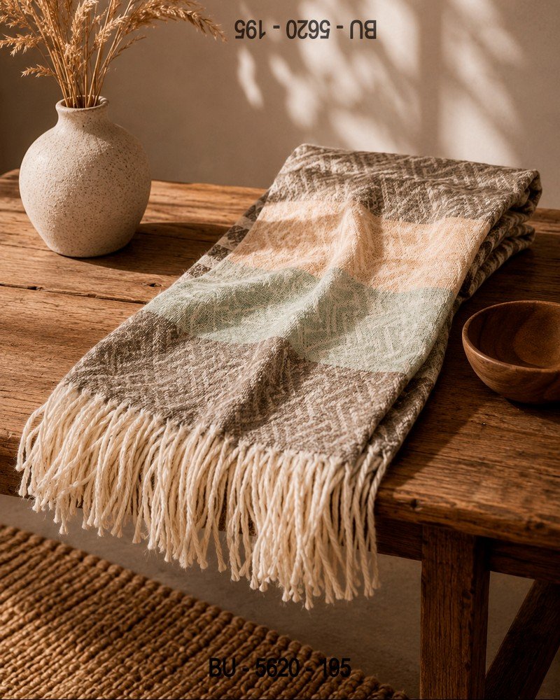 Bufanda Multicolor Suave con Flecos BU5620