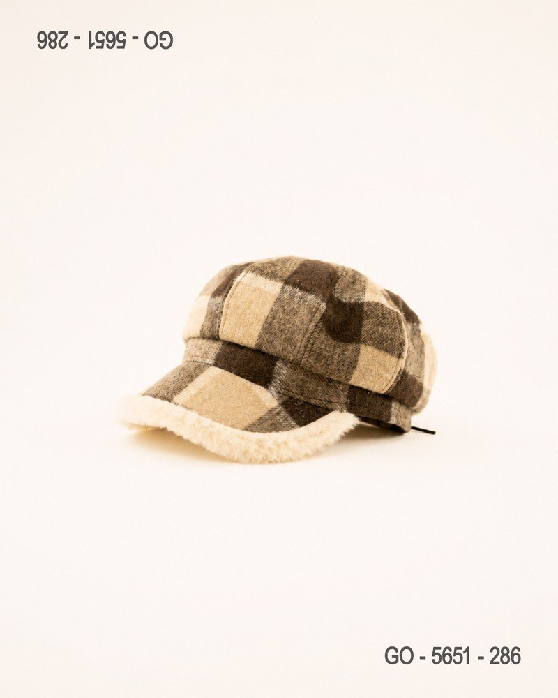 Gorra a Cuadros con Orejeras y Forro Afelpado GO5651