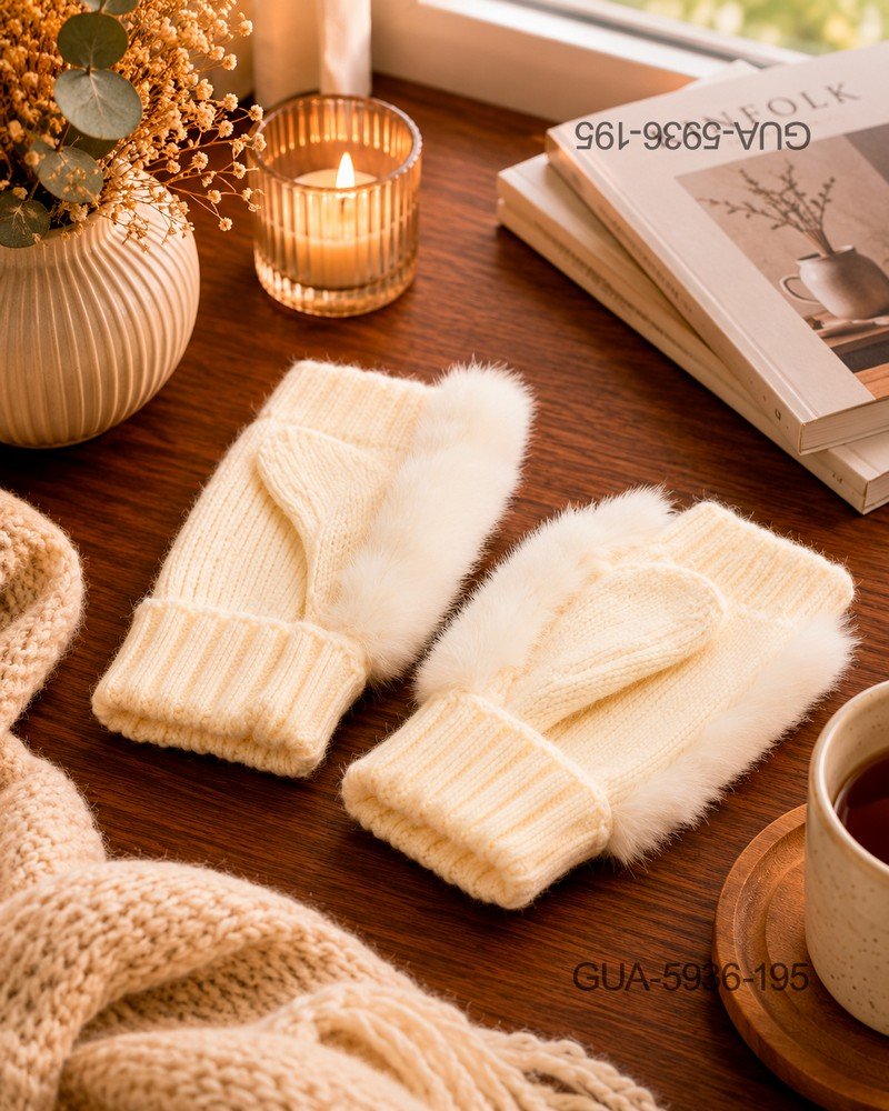 Guantes Tejidos con Puños Peluche GUA5936