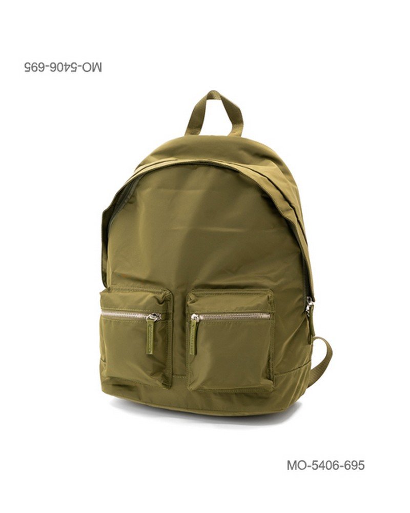 Mochila Minimalista de Gran Capacidad con Cierres Plateados Metálicos MO5406