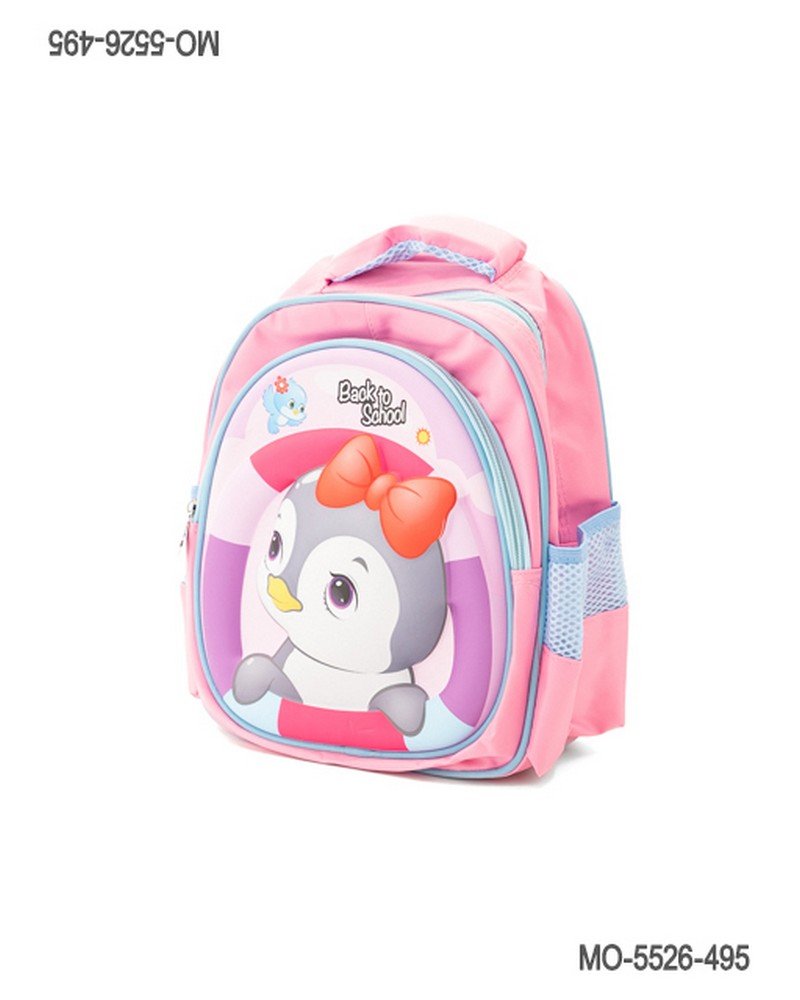 Mochila Escolar Infantil de Pingüino con Moño Rosa MO5526