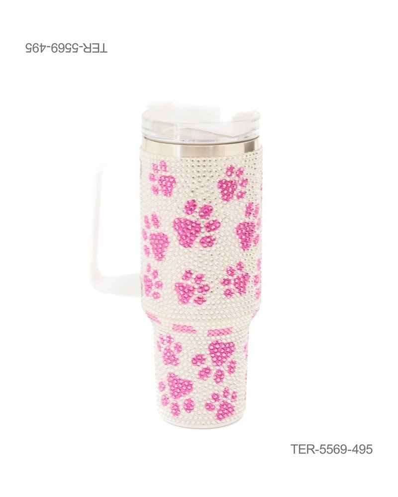 Vaso Térmico de Acero Inoxidable con Brillo Rosa y Huellas TER5569