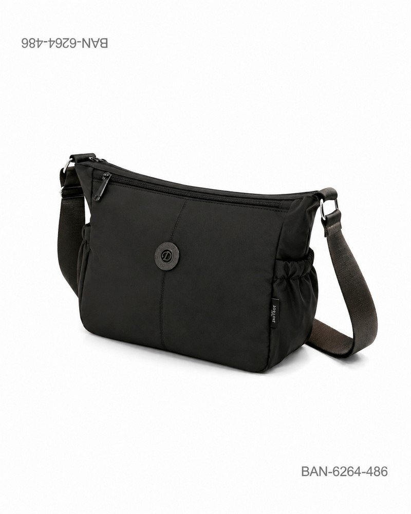 Bolso Bandolera Casual con Diseño Plisado - Color Negro BAN6264