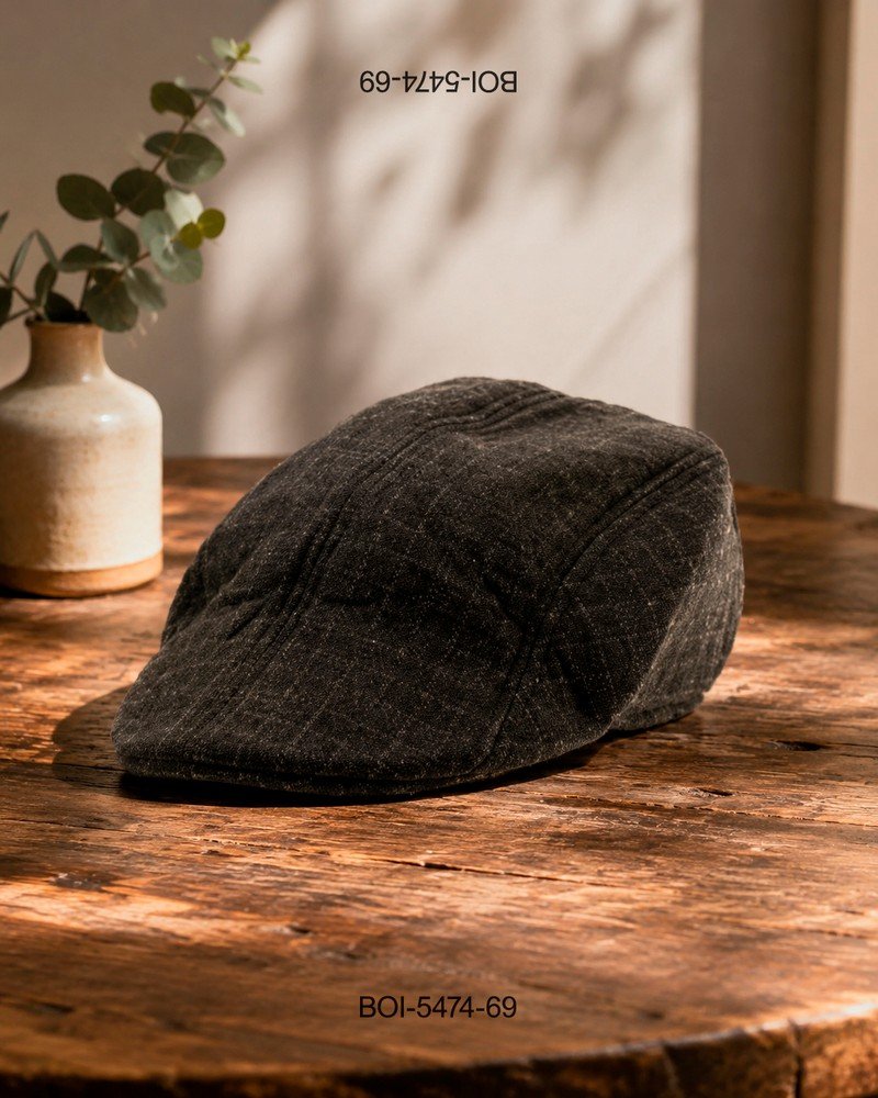Boina de diseño minimalista en tono oscuro con textura sutil BOI5474