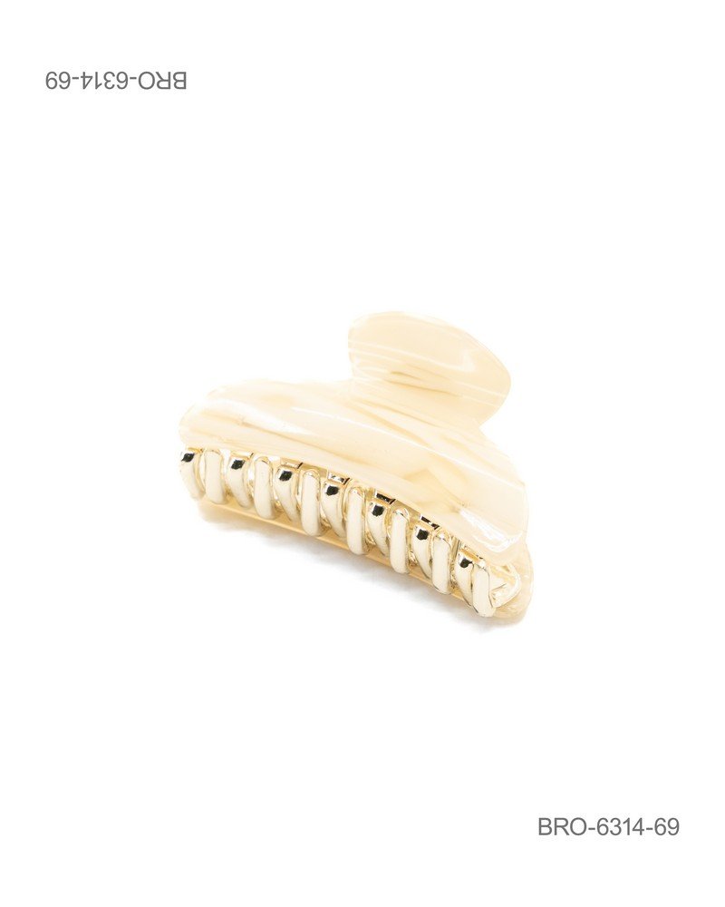 Pinza para Cabello en Tono Crema con Detalles Dorados BRO6314