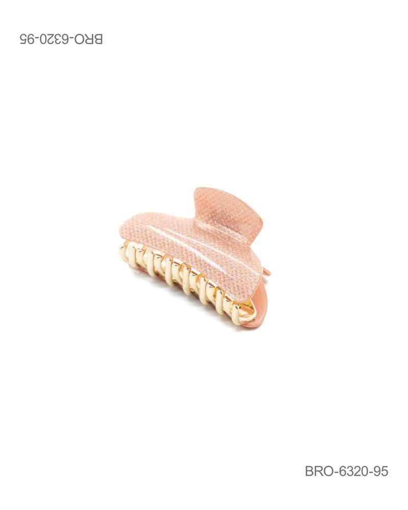 Pinza para Cabello en Tono Rosa Brillante con Detalles Dorados BRO6320
