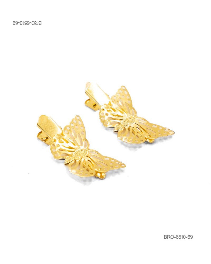 Broches para Pelo Estilo Mariposa en Tono Dorado BRO6510