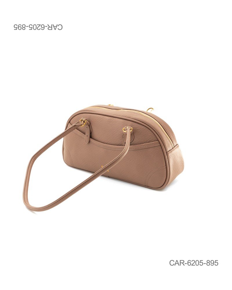 Cartera tipo “bowling” con asas largas, textura granulada CAR6205