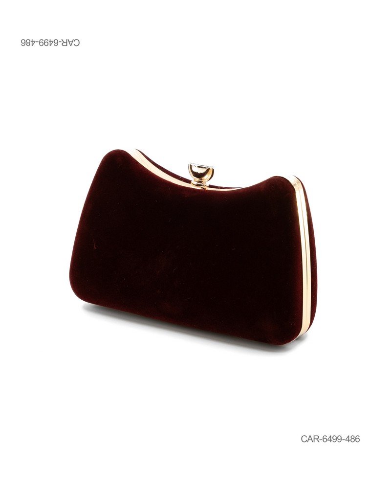 Cartera de Fiesta en Terciopelo Negro con Marco Metálico Dorado CAR6499