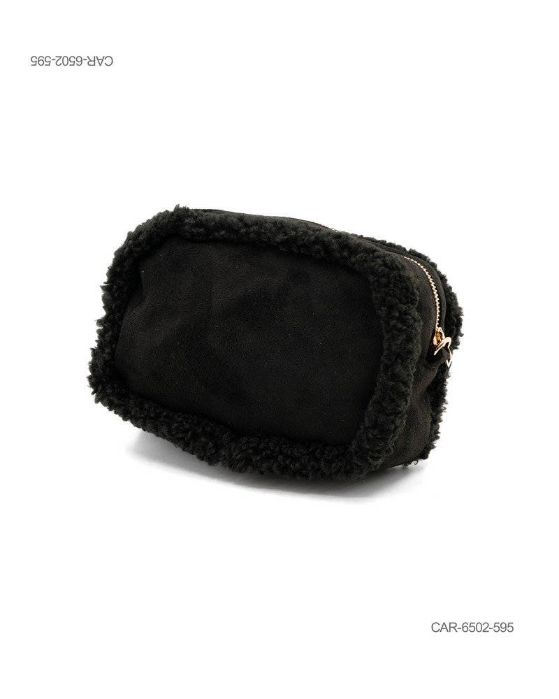 Bandolera Compacta con Acabado de Peluche y Cuerpo en Negro Mate CAR6502