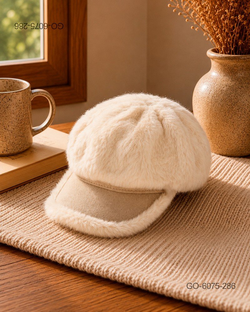 Gorra Estilo Parisino (Gavroche) en Piel Sintética – Color Beige GO6075
