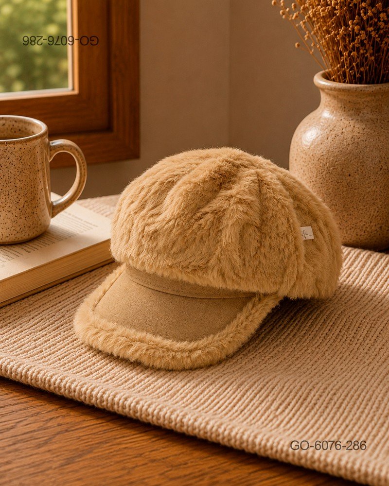 Gorra Estilo Parisino (Gavroche) en Piel Sintética – Color Camel GO6076