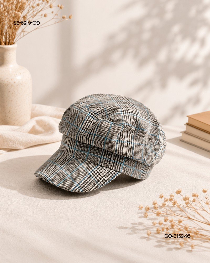 Boina Estilo Newsboy con Estampado de Cuadros GO6159