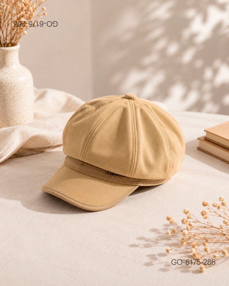 Gorra Estilo Parisino (Gavroche) en Tela Estructurada – Color Beige GO6175