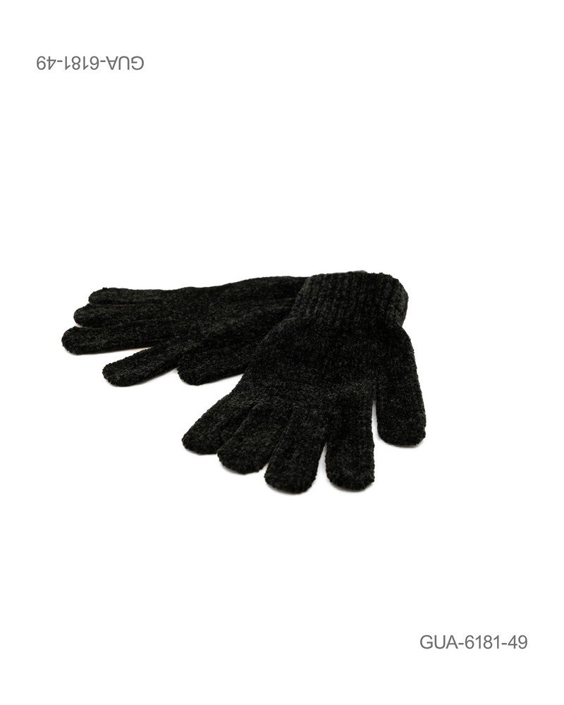 Guantes de lana tejidos en color negro GUA6181