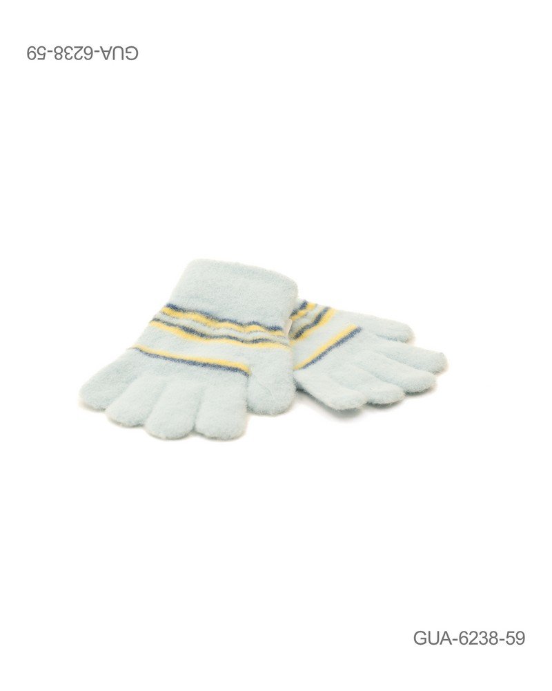 Guantes tejidos en color azul claro con rayas GUA6238