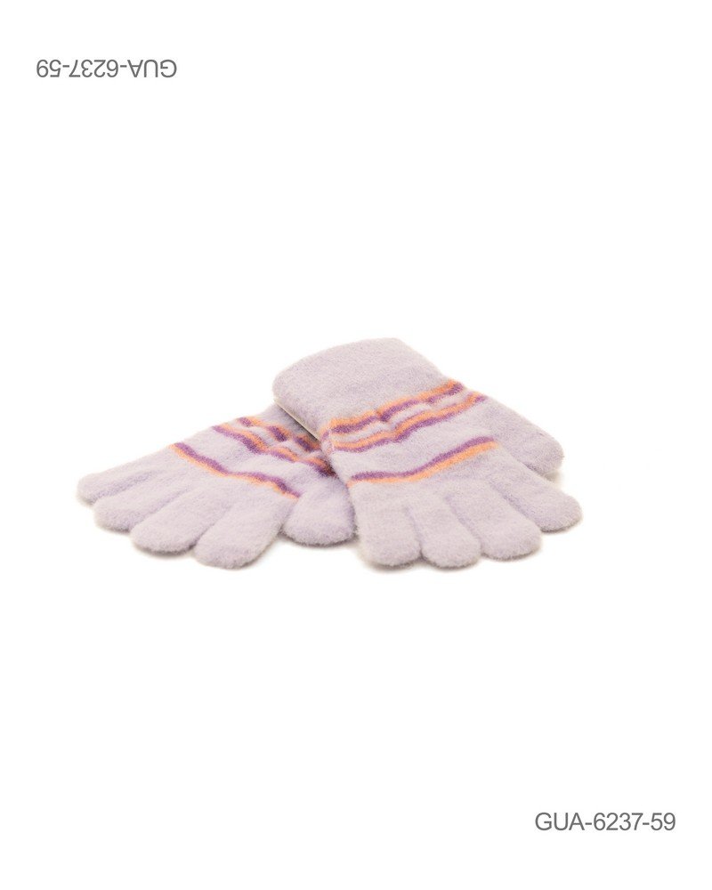 Guantes tejidos en color lila con rayas GUA6240