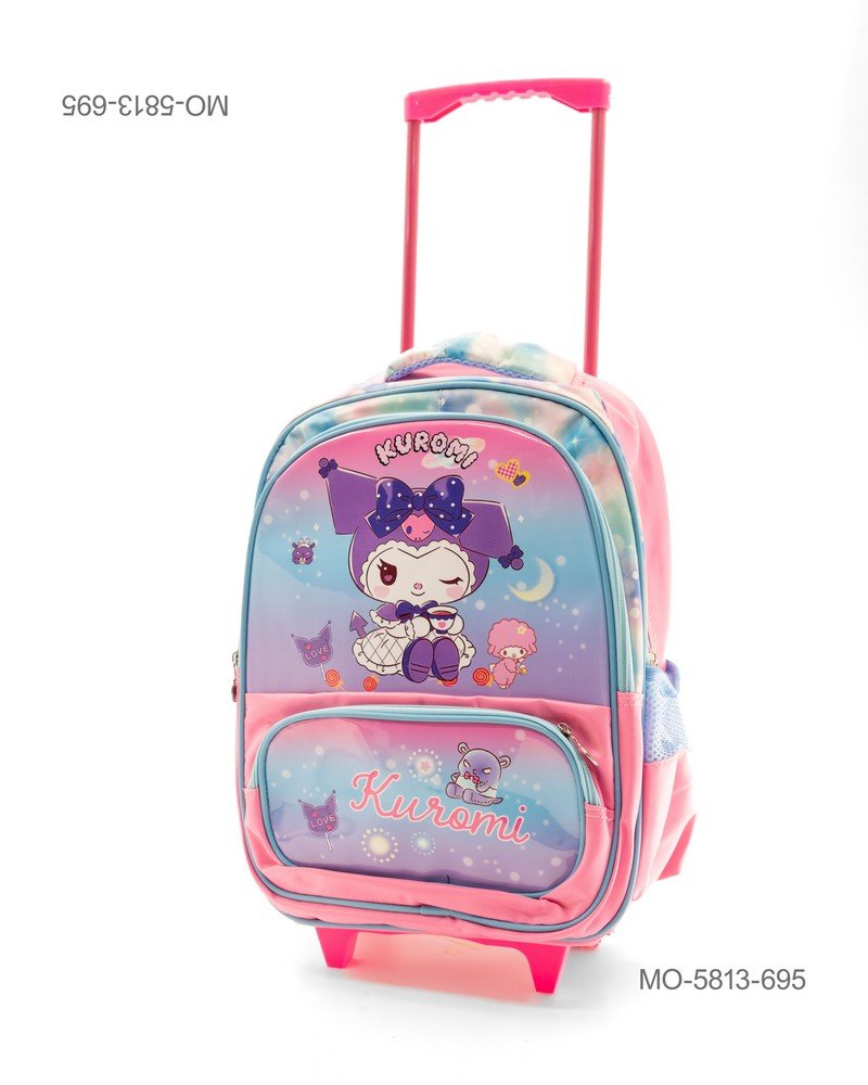 Mochila Escolar con Ruedas Infantil "Kuromi Pastel" MO5813