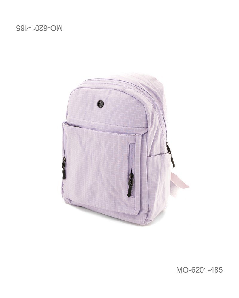 Mochila Casual Con Textura A Cuadros Color Lila MO6201