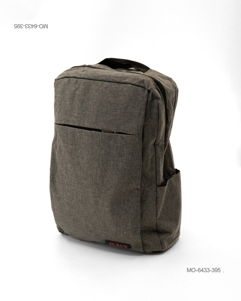 Mochila Urbana Minimalista en Color Gris Jaspeado con Bolsillo Frontal MO6433