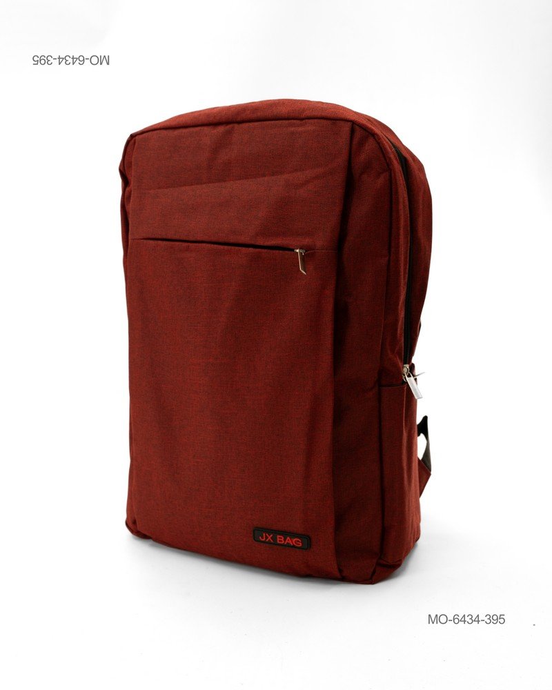 Mochila Urbana Minimalista en Color Rojo/Burdeos con Bolsillo Frontal MO6434
