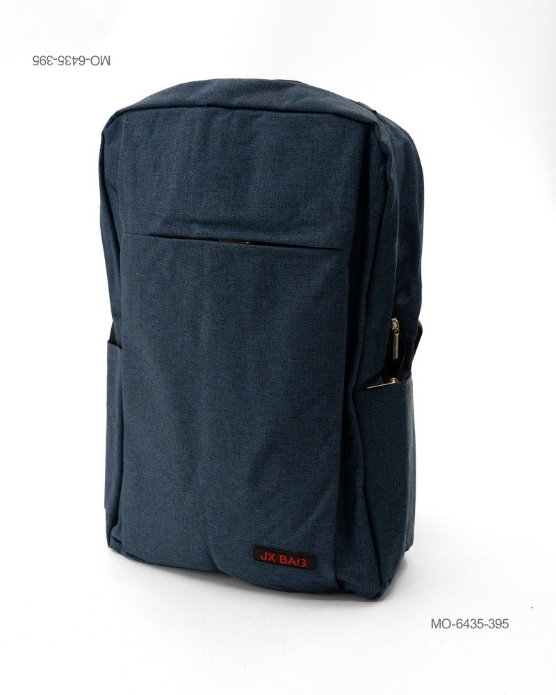 Mochila Urbana Minimalista en Color Azul Jaspeado con Bolsillo Frontal MO6435