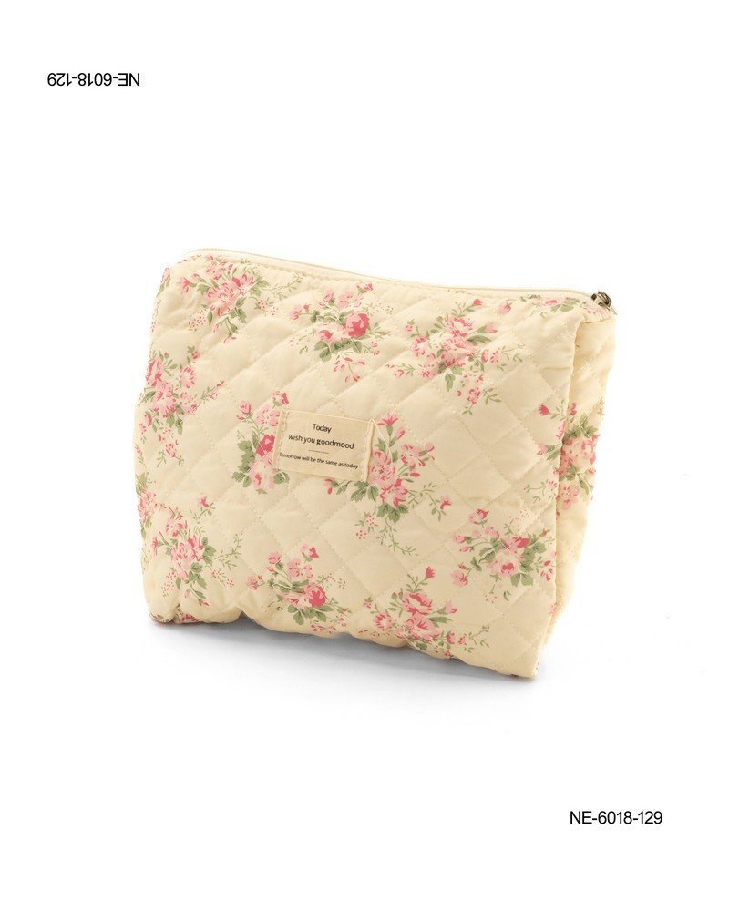 Neceser Acolchado con Estampado Floral Rosa NE6018