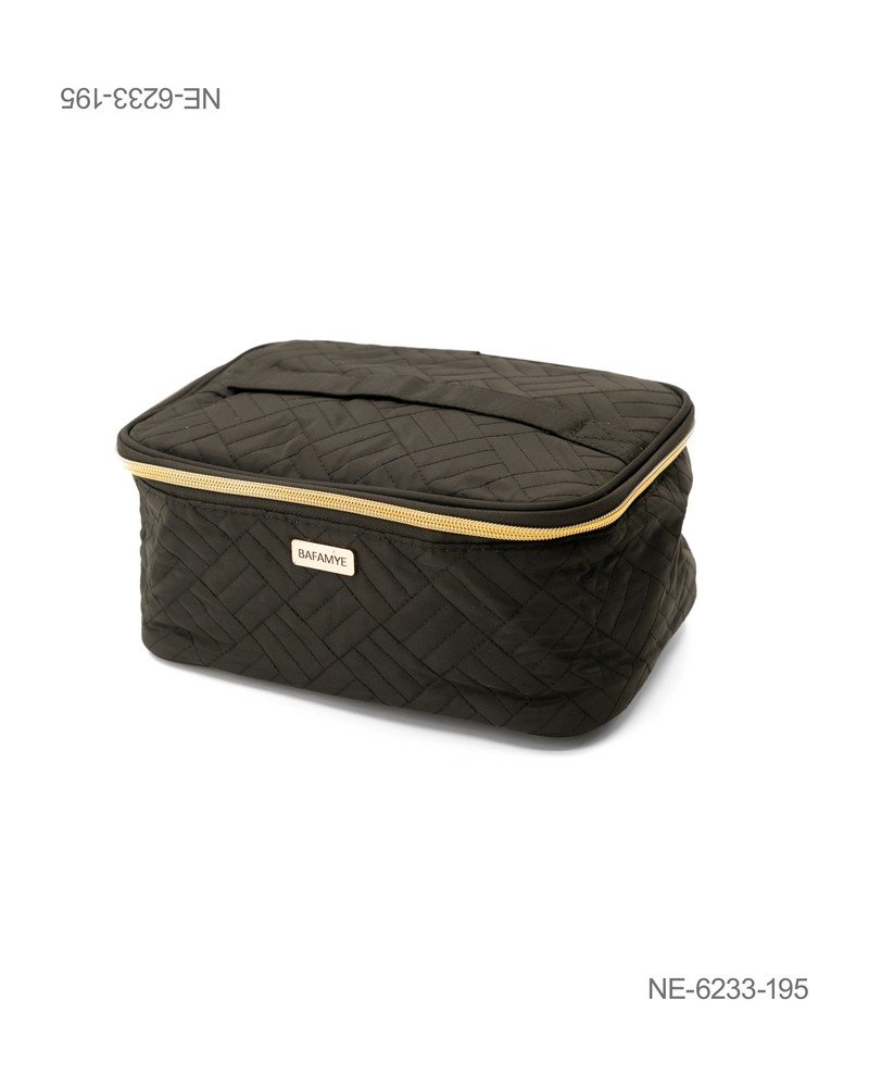 Neceser De Maquillaje Acolchado Grande Color Negro NE6233
