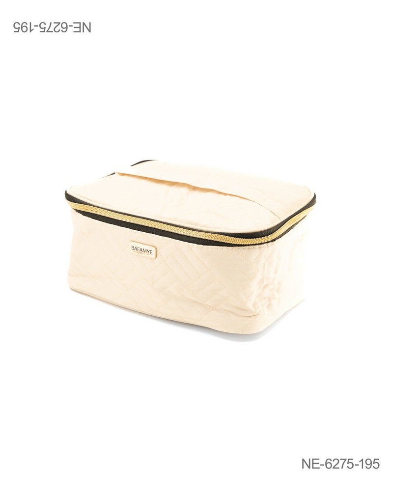 Neceser De Maquillaje Acolchado Grande Color Beige NE6275