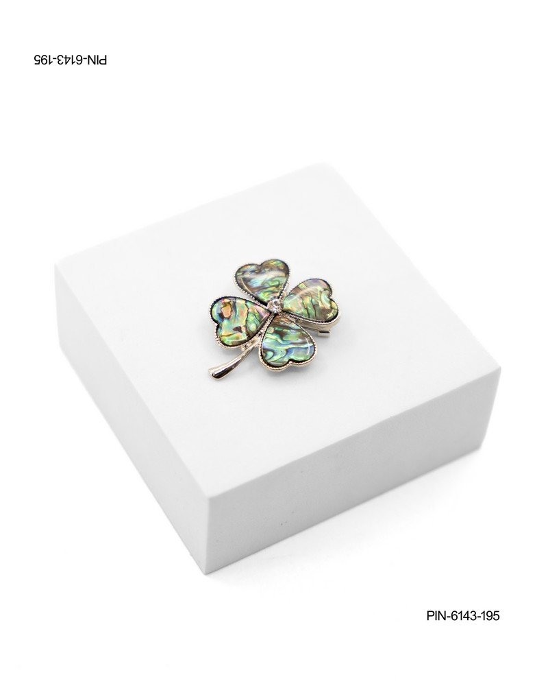 Pin de Trébol de Cuatro Hojas - Accesorio con Acabado Nacarado PIN6143