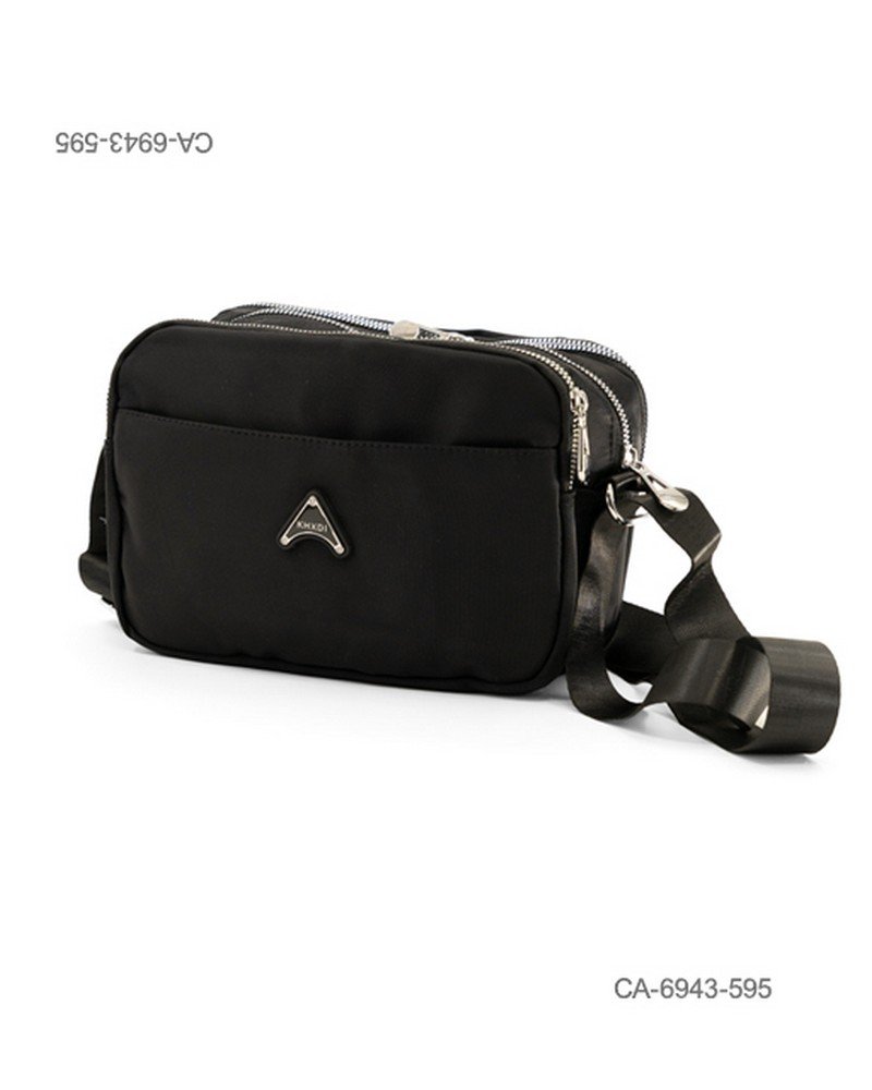 Cartera bandolera de tela suave e impermeable para dama con múltiples compartimentos con cierre, bolsillo frontal abierto, correa ajustable para el hombro CA6943