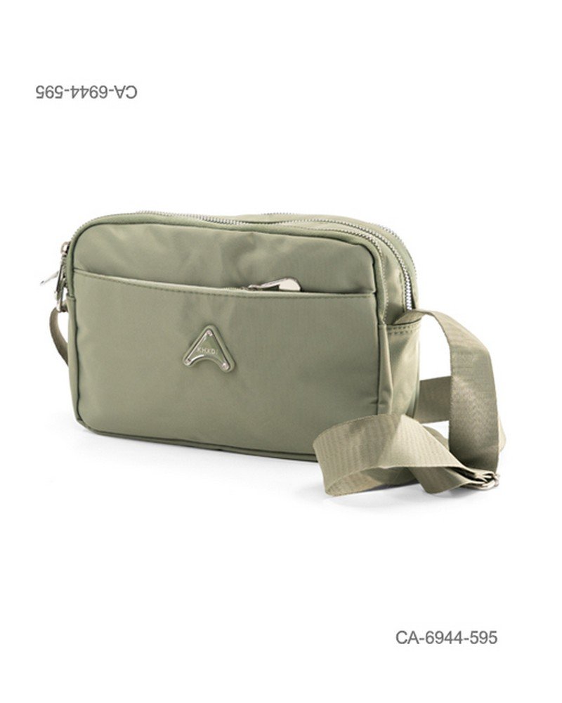 Cartera bandolera de tela suave e impermeable para dama con múltiples compartimentos con cierre, bolsillo frontal abierto, correa ajustable para el hombro CA6944