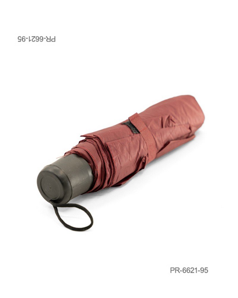 Paraguas plegable para dama con mango con cordón de sujeción y diseño compacto PR6621