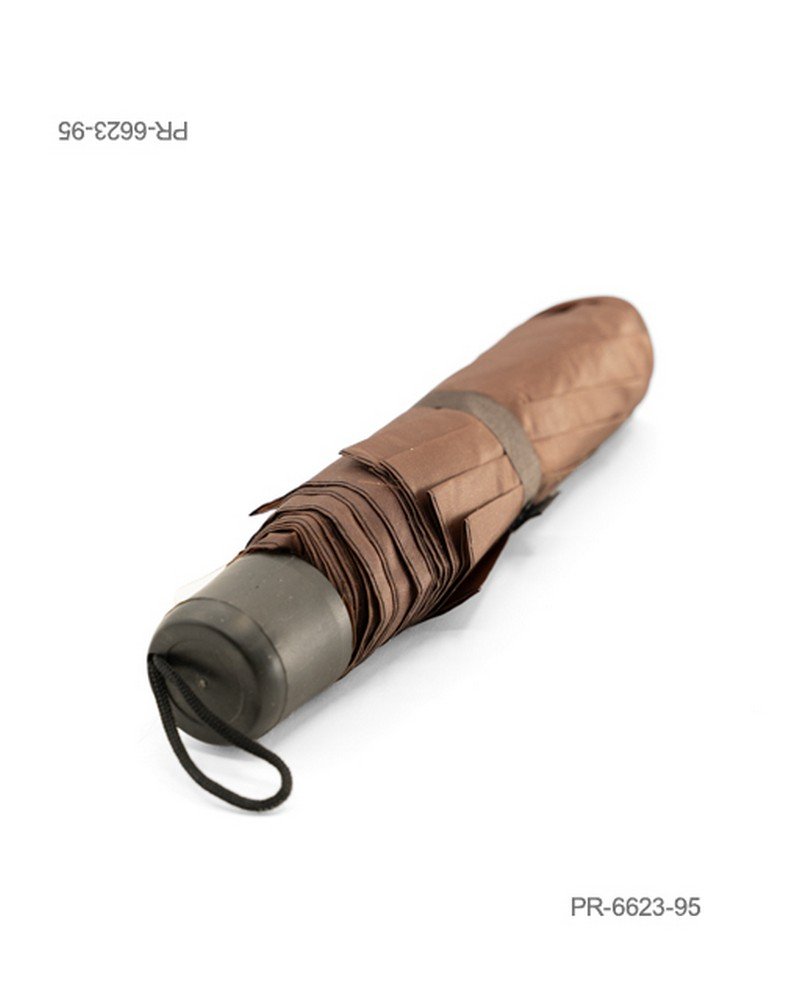 Paraguas plegable para dama con mango con cordón de sujeción y diseño compacto PR6623