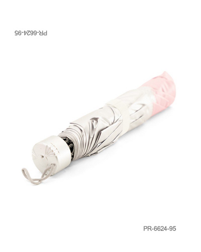 Paraguas plegable para dama con mango con cordón de sujeción y diseño compacto PR6624