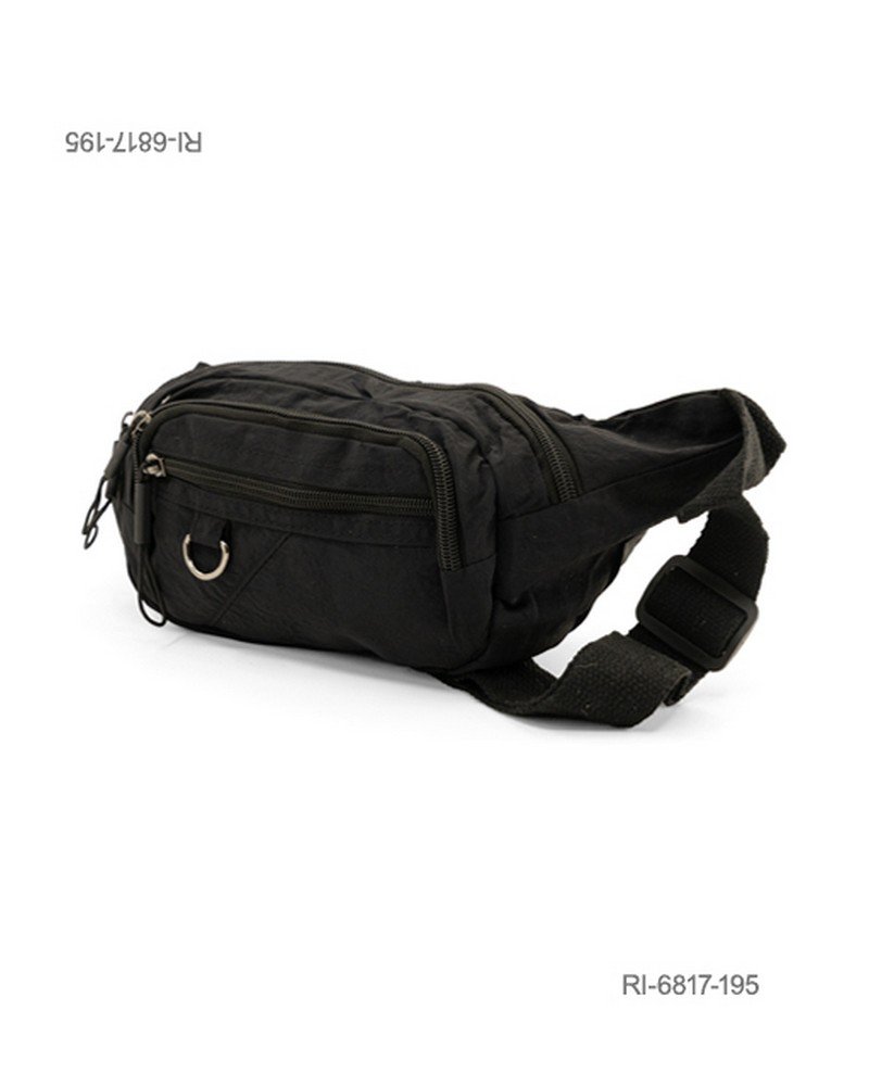 Riñonera de nylon urbana con múltiples bolsillos (color negro) RI6817