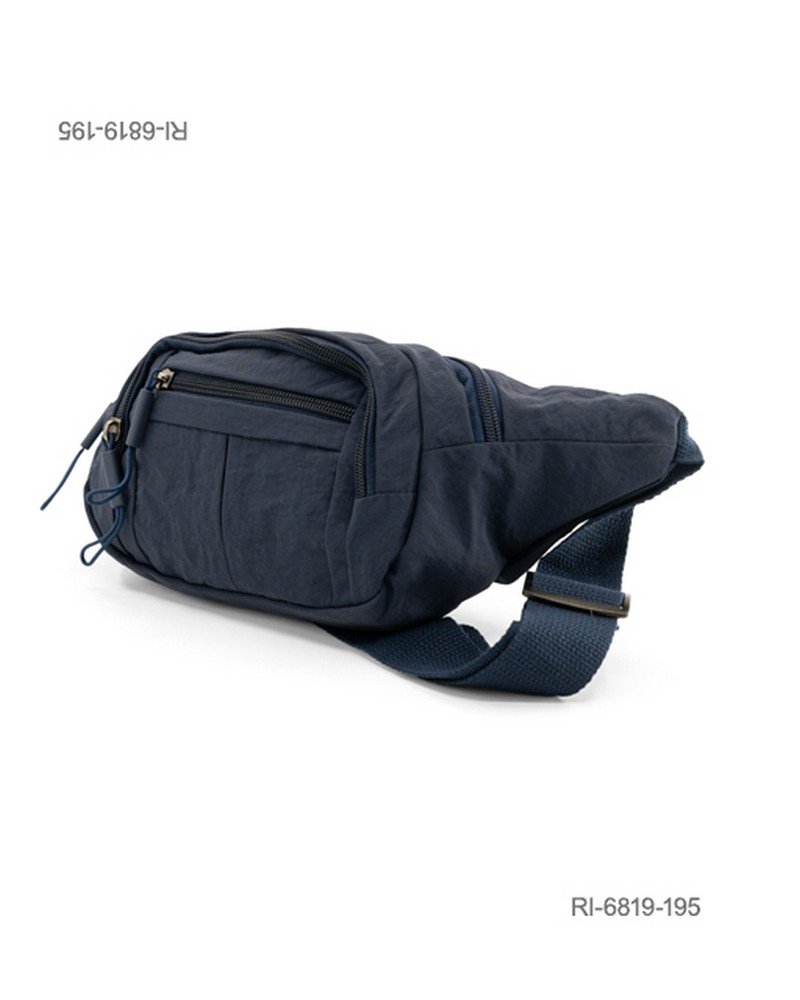 Riñonera de nylon urbana con múltiples bolsillos (color azul) RI6819