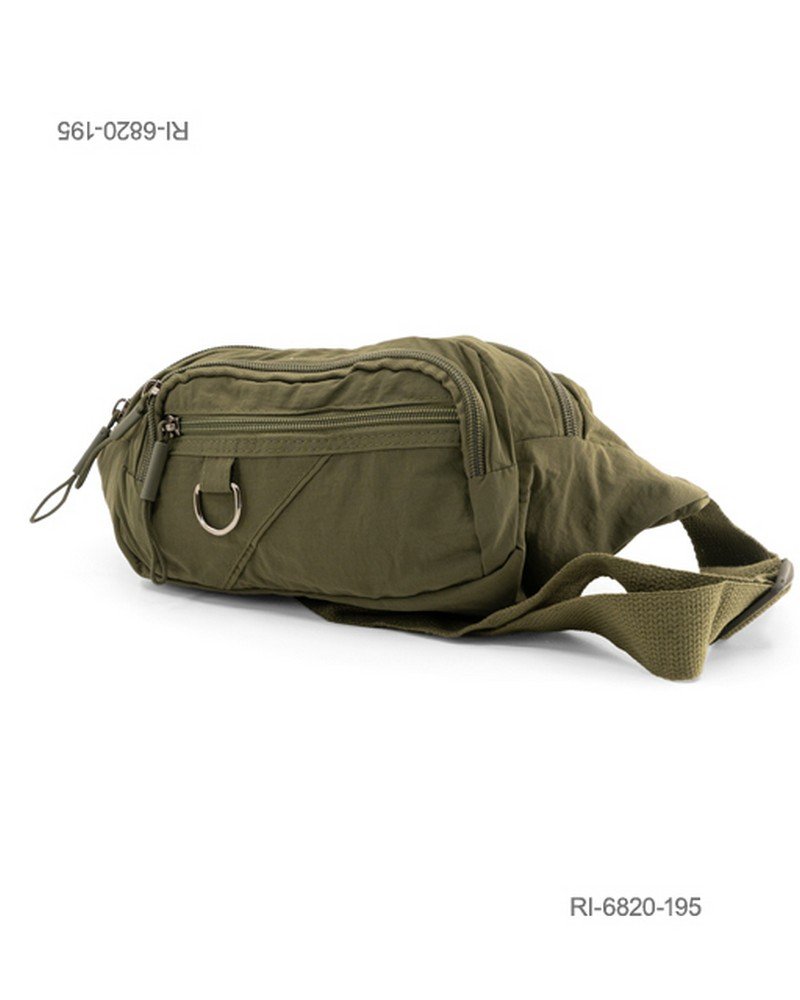 Riñonera de nylon urbana con múltiples bolsillos (color verde) RI6820