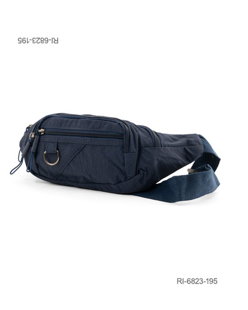 Riñonera de nylon urbana con múltiples bolsillos (color azul marino) RI6823