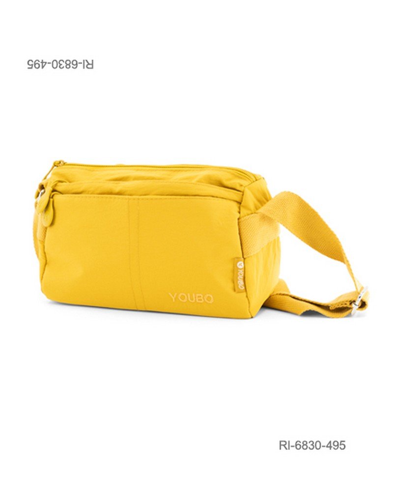 Riñonera de nylon Youbo con múltiples bolsillos (color amarillo) RI6830