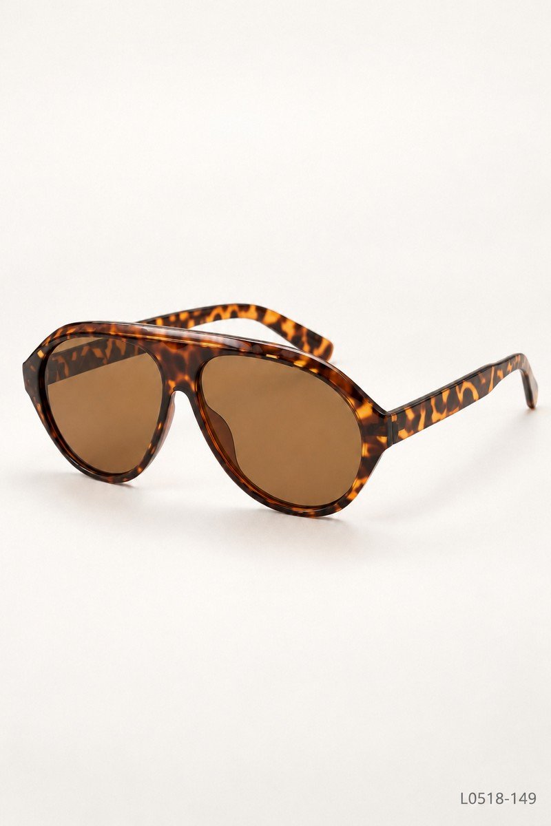 Lentes de sol estilo aviador con armazón estampado carey L0518
