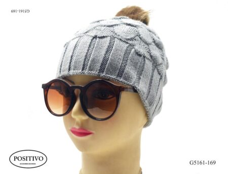 Gorro tejido pon pon piel g5161