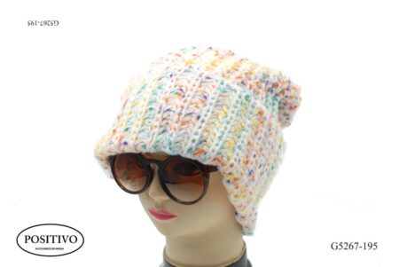 Gorro tejido con puntos de colores g5267