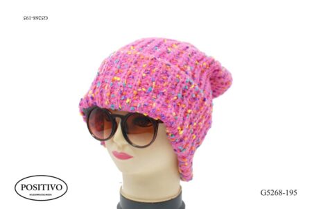 Gorro tejido con puntos de colores g5268