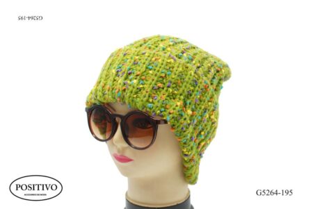 Gorro tejido con puntos de colores g5264